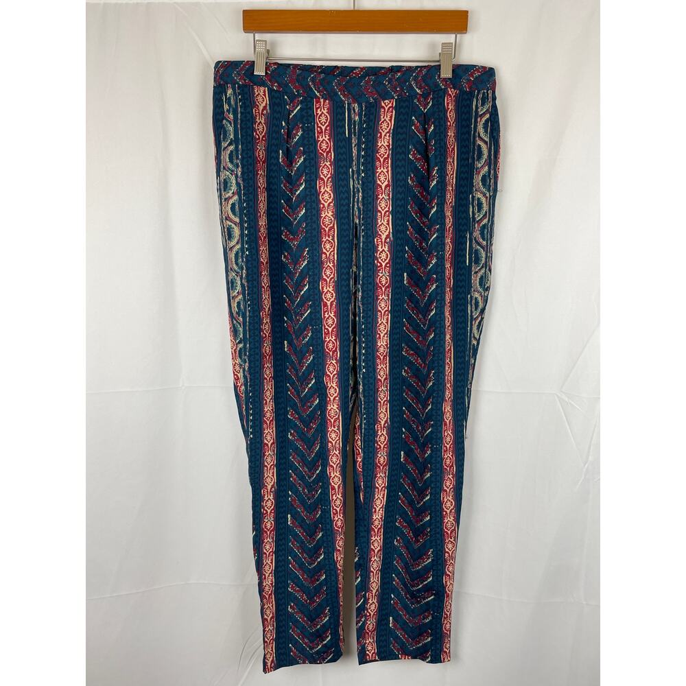 Lauren Ralph Lauren Women's Tribal Chevron Lightweight Elastic Waist Pants 12